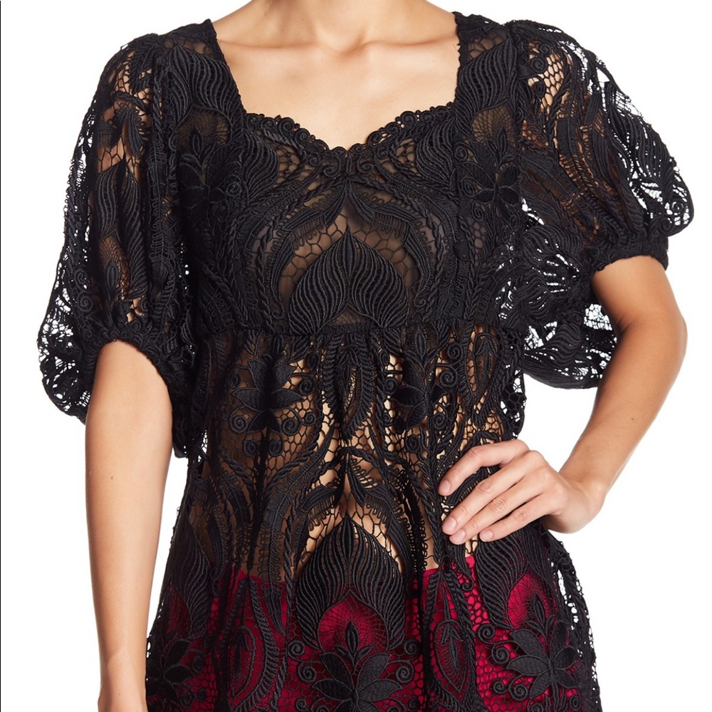 Anna Sui Peacock Scallop Lace Too
